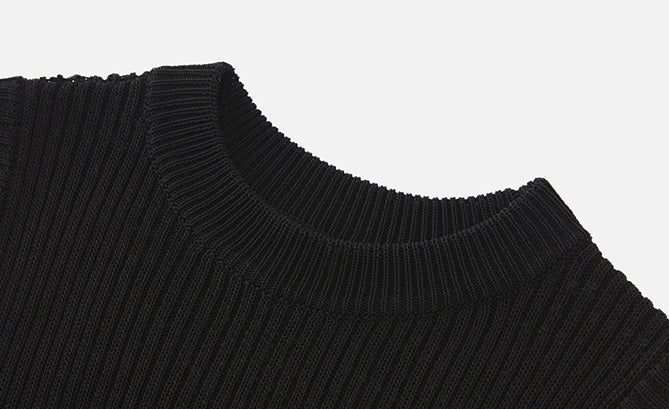 ZHUCHONGYUN  black cut-out grid design waist crew neck sleeveless knit top-HATSU.