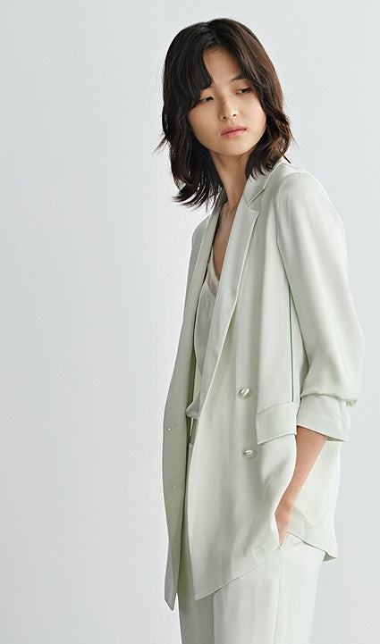 COMME MOI Commuter Double-Breasted Straight Suit - RABBAI.