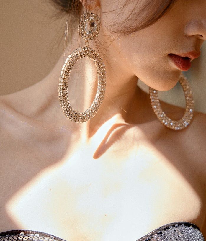 DOLLY Luxury Full Diamond Round Chic Earrings-GRACE