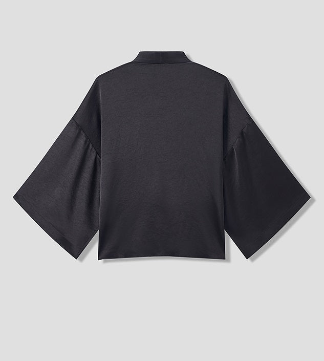 COMME MOI  Summer Chinese Placket Cardigan Draped Jacket - PAISELY.