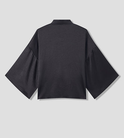 COMME MOI  Summer Chinese Placket Cardigan Draped Jacket - PAISELY.