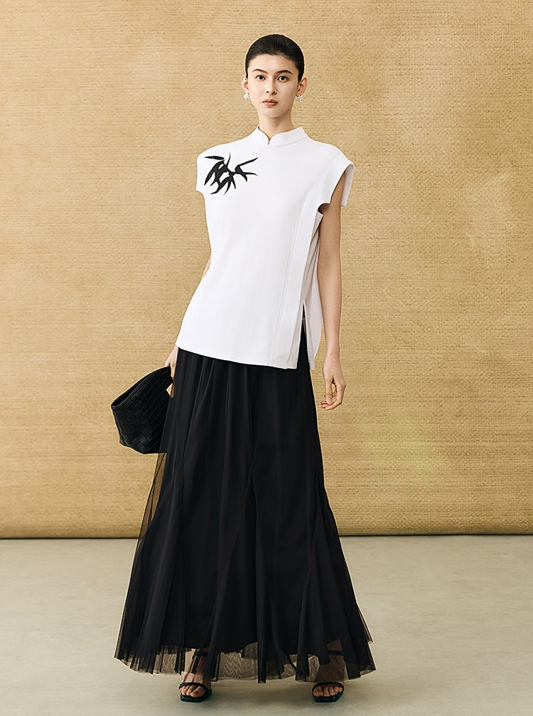 HECO Chinese Bamboo Leaf Print Short Sleeve T-Shirt - CHASE.