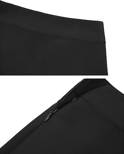 HECO Butterfly Embroidery black white High-waisted Straight Skirt Women - CODE.