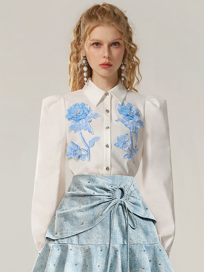 CHECOCRE Stubble French temperament high-end long-sleeved shirt - MUSE.