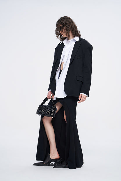 ANNAKIKI two-color patch loose silhouette blazer woman-HANWEN