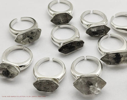 TUYUE silver gold plating shining crystal rotating ring - DAMON