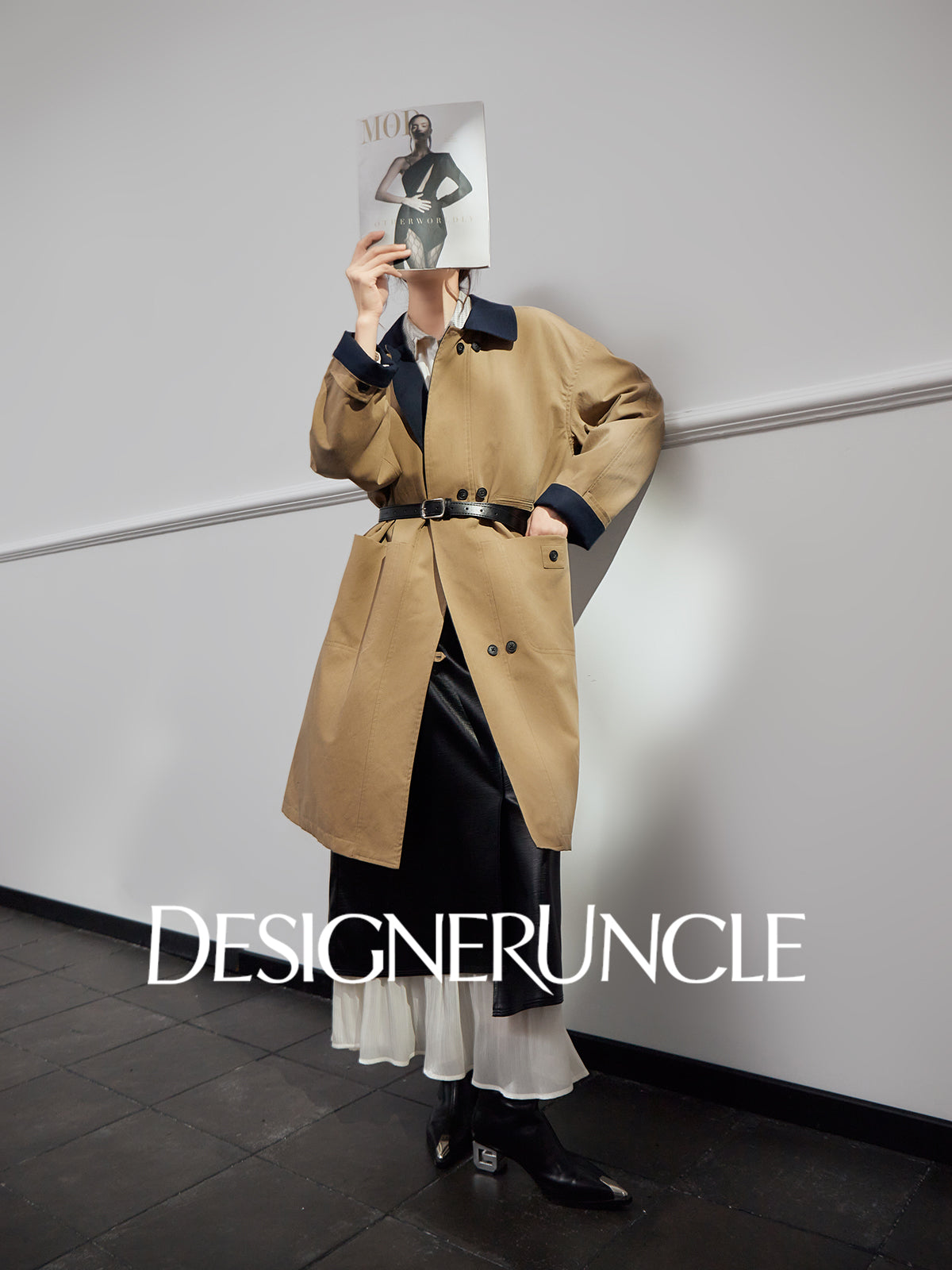 DGU "Qinglan" khaki jacket commuting versatile slimming temperament fashion top - Kyle.