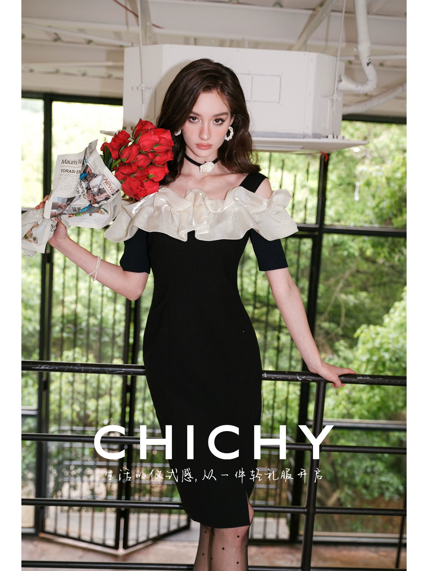CHICHY Cloud Skirt Classic slip  women's golden party dress-DAMI