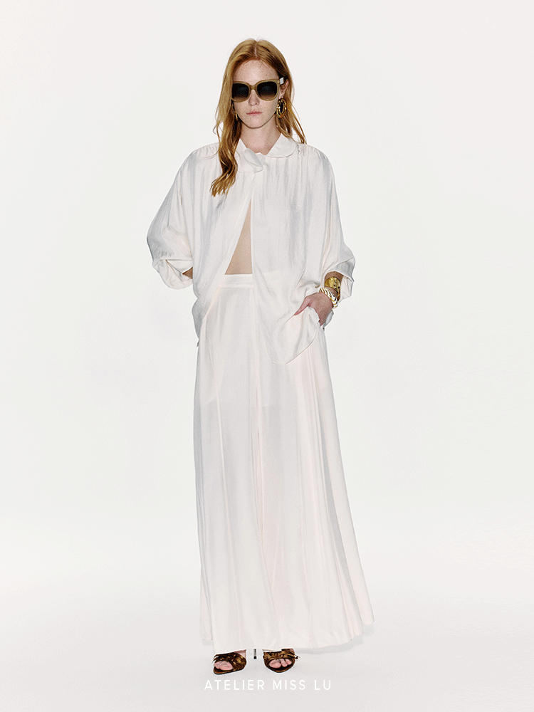 ATELIER MISS LU Spring/Summer Orchid Design Acetate Shirt - COOKIE