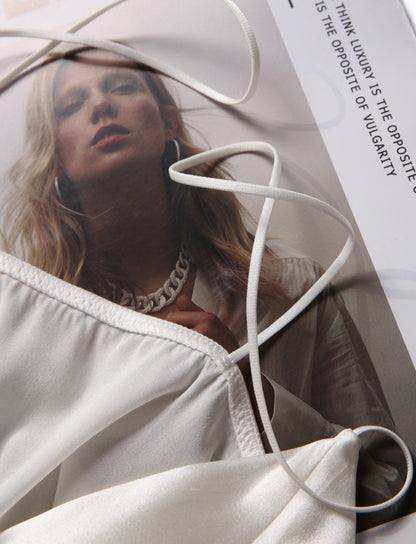 PIAOIN Luxury Silk Satin Bra Thin Strap-EVE