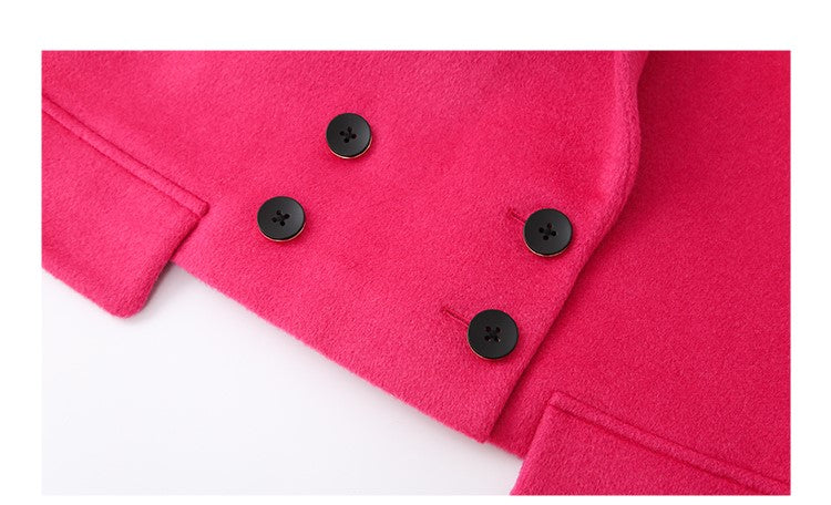LEDI W fall winter loose pink wool crop jacket blazer - Impio