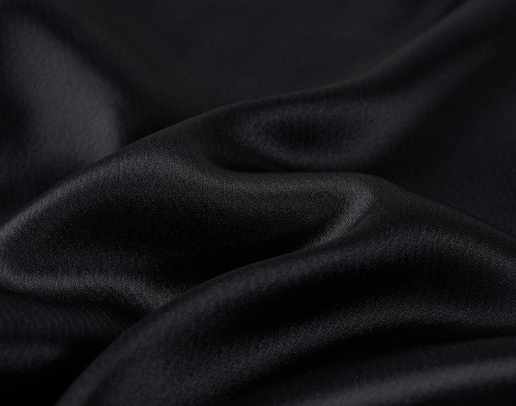 COMME MOI summer black cut-out satin panel flared pants - MADELYN.