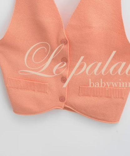 Le Palais Vintage Summer knitted vests halterneck suspenders- ROBBIE.