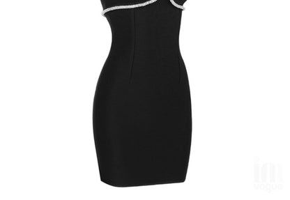 DOLLY High End Sleeveless Rhinestone Halter Neck Slim Fit Short Date Dress-