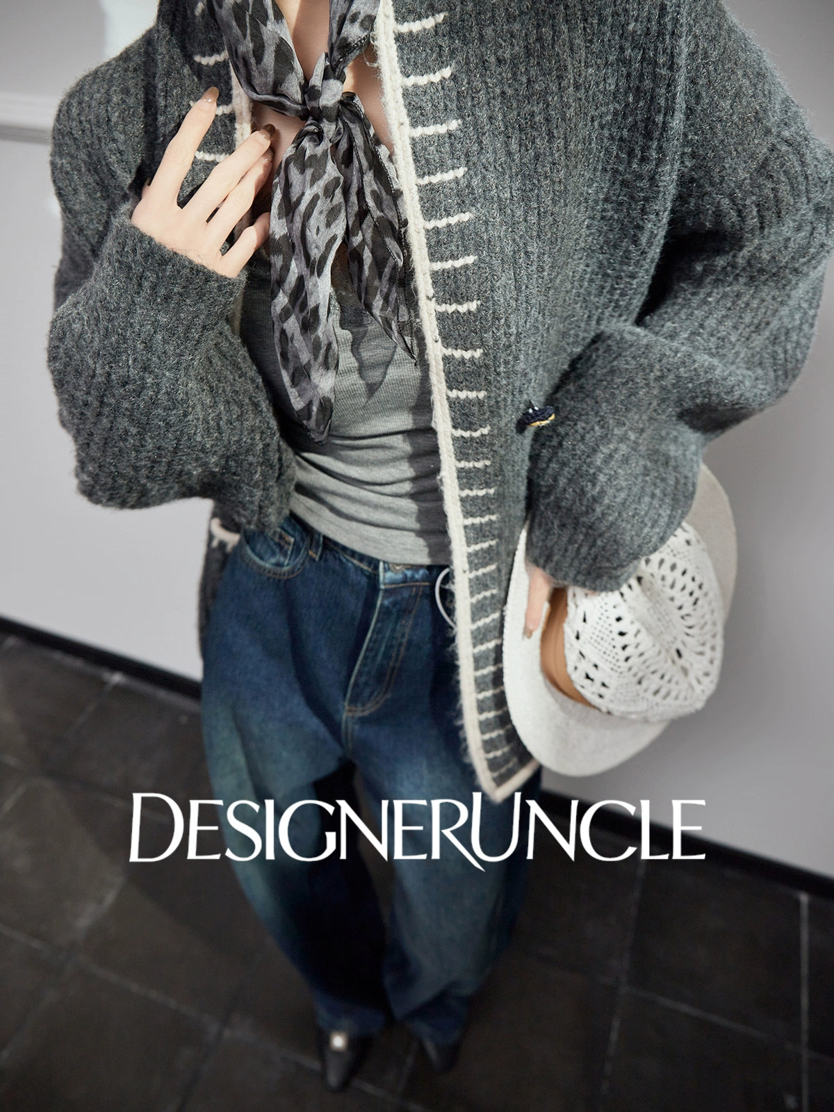 DGU|Gray sweater new design sense niche loose and lazy knitted top jacket - CONSTANT.