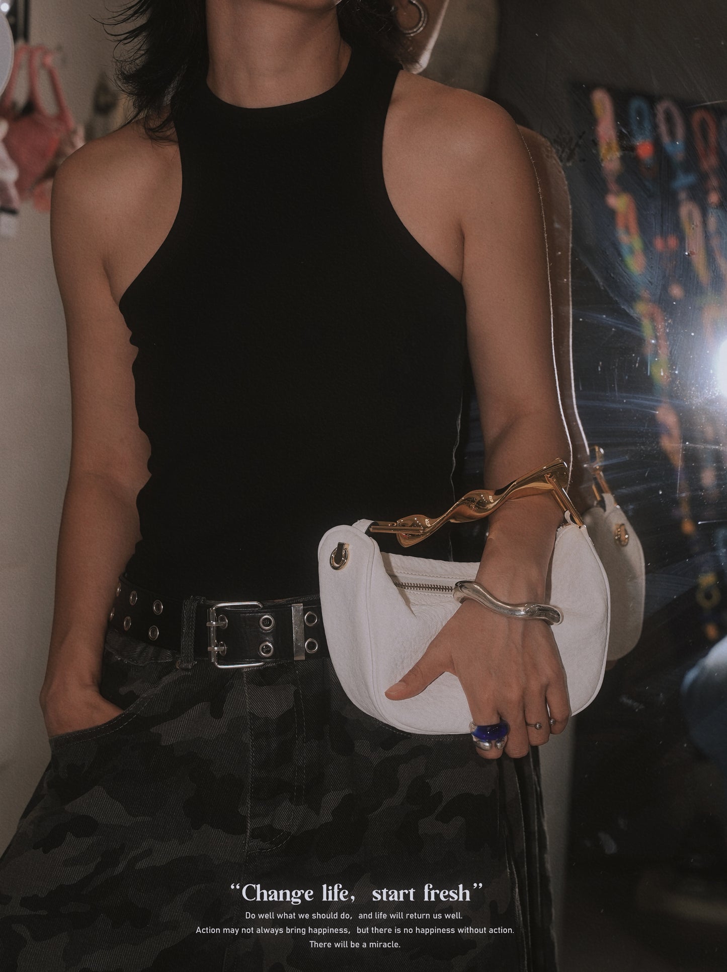 IUBALLET Quantum Gravity Metal Tote Futuristic Crossbody Bag - GUILT.