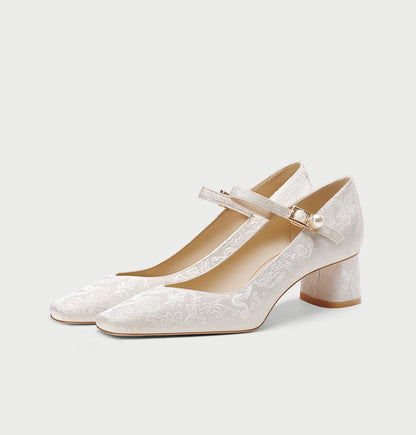 pjjuu white maryjane new Chinese style women's shoes - SHAW