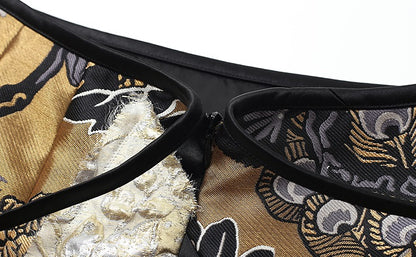 ZHUCHONGYU stitched jacquard straight long skirt--OTOSAKA.