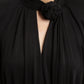 High-end elegant Summer French Pleated flowy maxi long wedding guest black tie  Knit Dress -