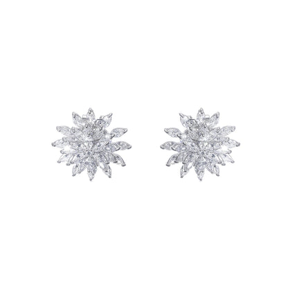Wardrobes by Chen Luxury Sliver Butterfly Shaped Diamond Earrings-Fola