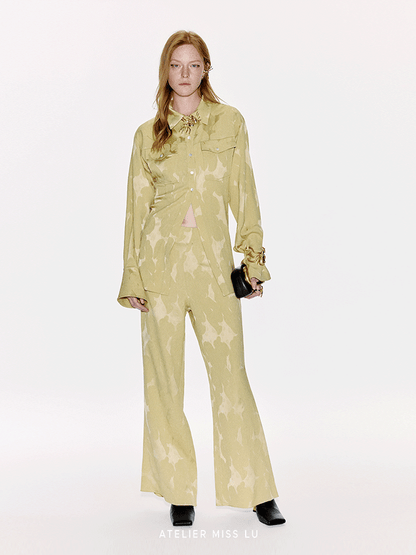 ATELIER MISS LU New Chinese Texture Acetate Waist Top - SIDNEY.