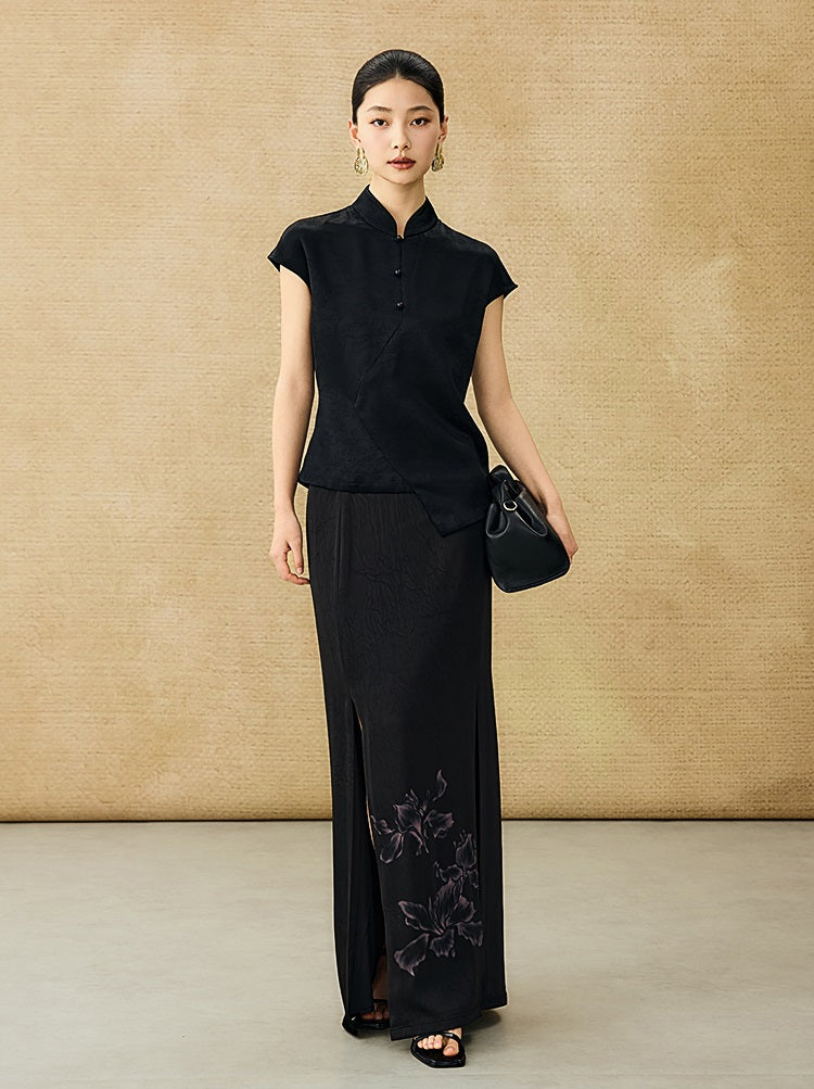 HECO Chinese Style Improved Small Stand Collar Shirt - HEAT .