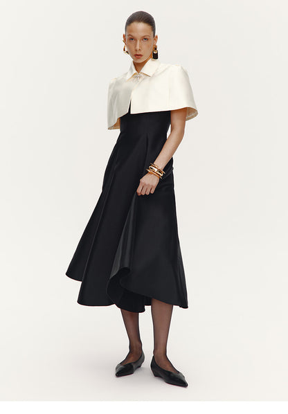 ATELIER MISS LU [Cloud Princess] rhinestone embellishment glossy cape crop top - SILL.