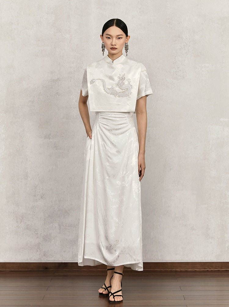 HECO cotton jacquard top short sleeveless women - adam.