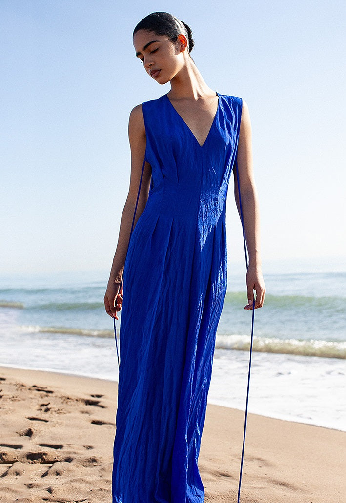 COMME MOI summer commuter V-neck wide-leg jumpsuit - QUINTUS.