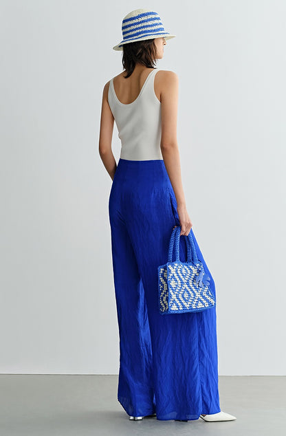 COMME MOI women's high-waisted wide-leg pants-THADUS.