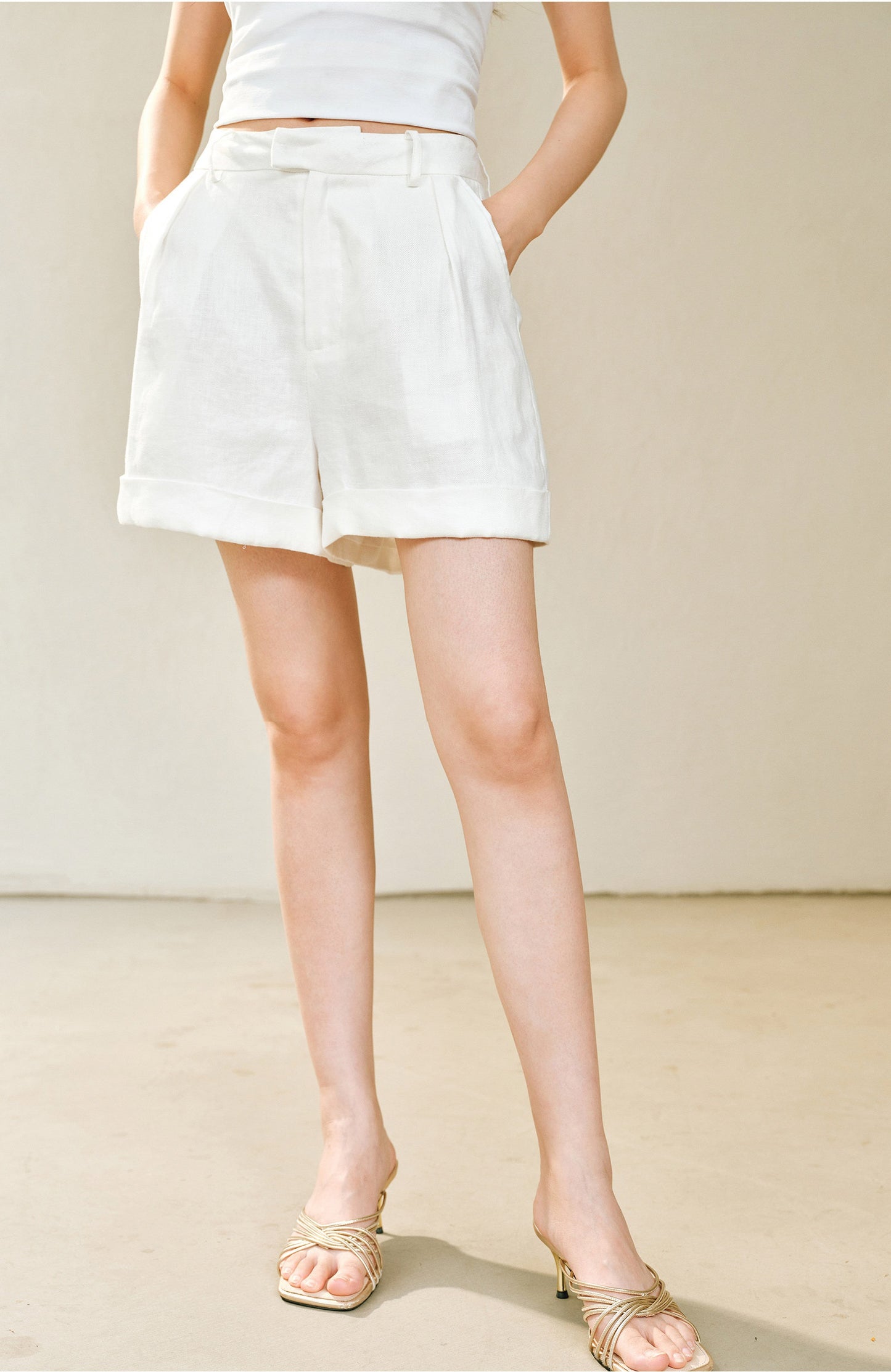 WANGXO | Pure Natural Linen Old Money Style Versatile Shorts -LUMA