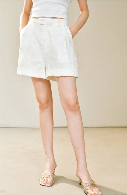 WANGXO | Pure Natural Linen Old Money Style Versatile Shorts -LUMA