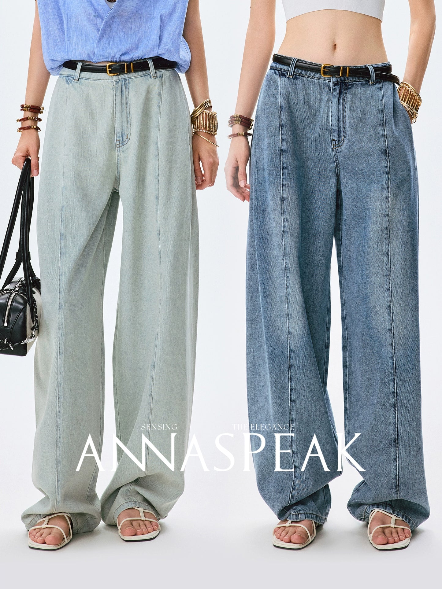 ANNASPEAK fashionable  cotton loose jeans-CHISA.