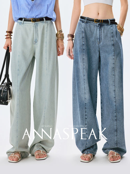 ANNASPEAK fashionable  cotton loose jeans-CHISA.