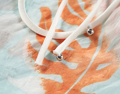 COMME MOI Lv Yan Designer Summer Women's V-Neck Sleeveless Resort Print Dress - OLIVIA.