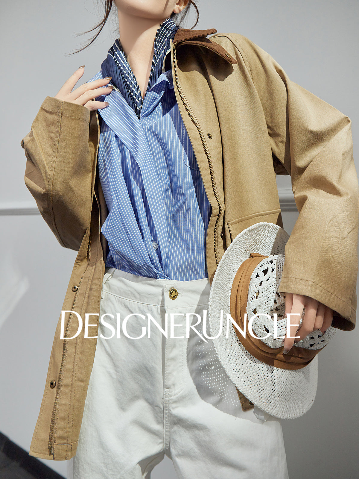 DGU| Dark brown retro light luxury niche design retro style top jacket - Stephania.