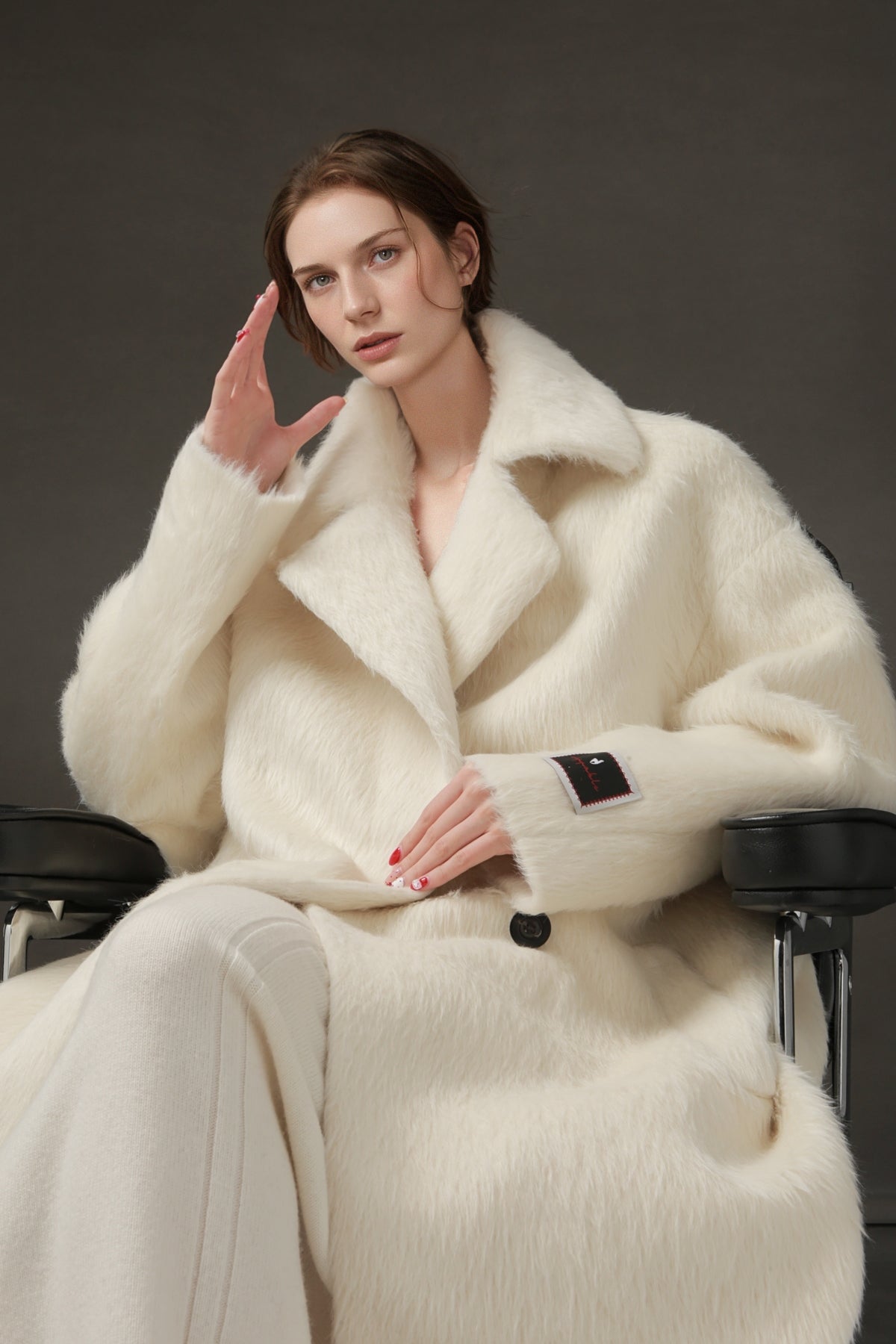 PIAOIN Luxury Peruvian Suli Alpaca Coat Women's Cocoon Double-sided Fur Coat -OMAN
