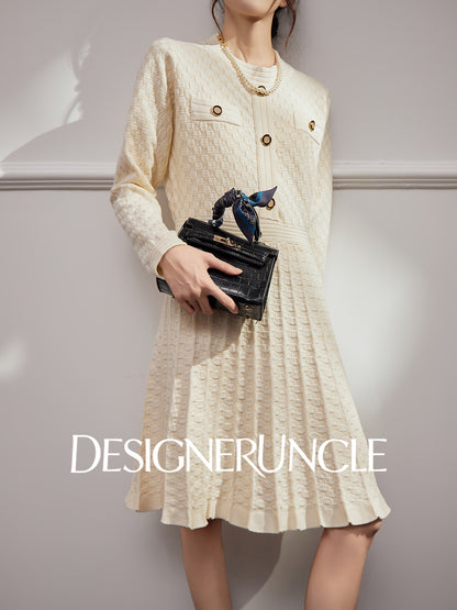 DGU "Suyu" apricot new knitted French elegant waist commuter skirt - Josephina.