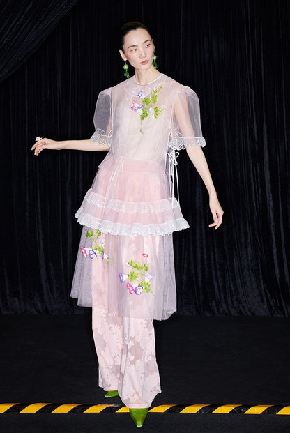 M essential Mackay designer brand mesh hand-painted morning glory vest - SAFE.