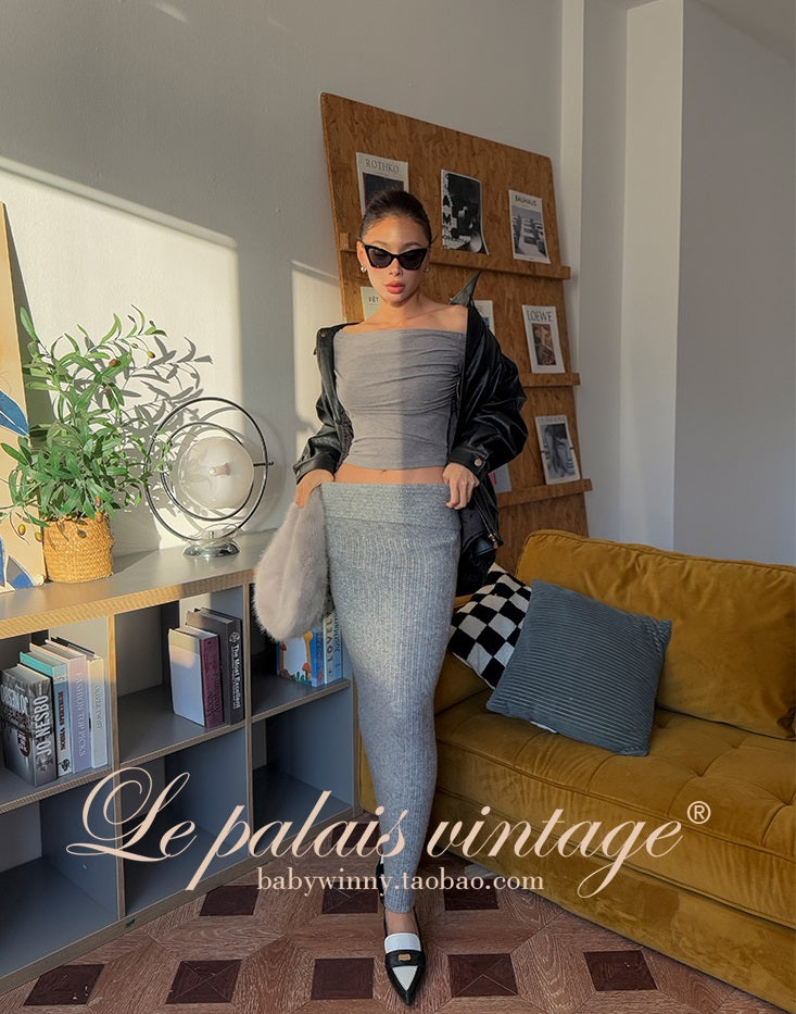 le Palais Vintage 3 off-the-shoulder Off-the-shoulder Asymmetrical Pleated Top-GEAR