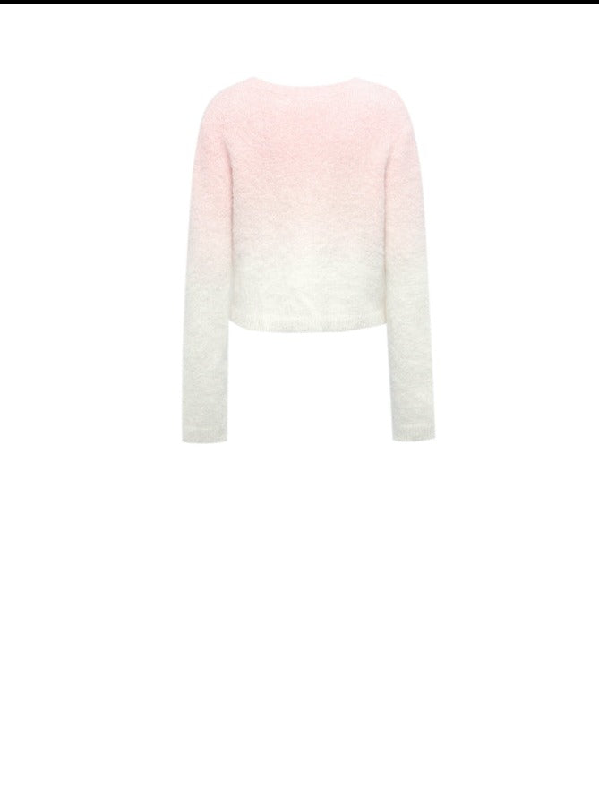 YES BY YESIR Barbie pink ombre Dream alpaca knit skirt top- Liowwa