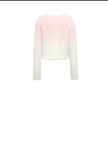 YES BY YESIR Barbie pink ombre Dream alpaca knit skirt top- Liowwa