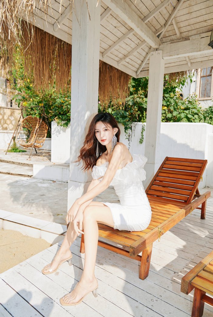 DOLLY Elegant White French Style Ruffled Off Shoulder Short Birthday Dress-AMA