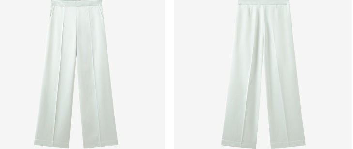 COMME MOI  Acetate Straight Leg green Pants - EMMA.