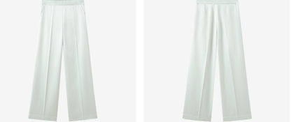 COMME MOI  Acetate Straight Leg green Pants - EMMA.