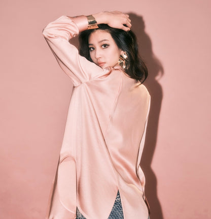 ANNASPEAK  lapel pink shirt-FLIN.