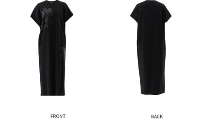 ZHUCHONGYUN short-sleeved loose casual cotton straight dress -SAM.