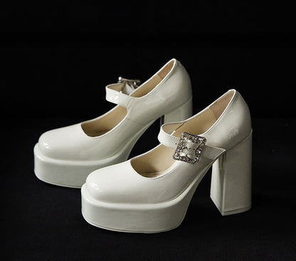 SHOESZOOO Platform High Block Heels - LENGTHIE.