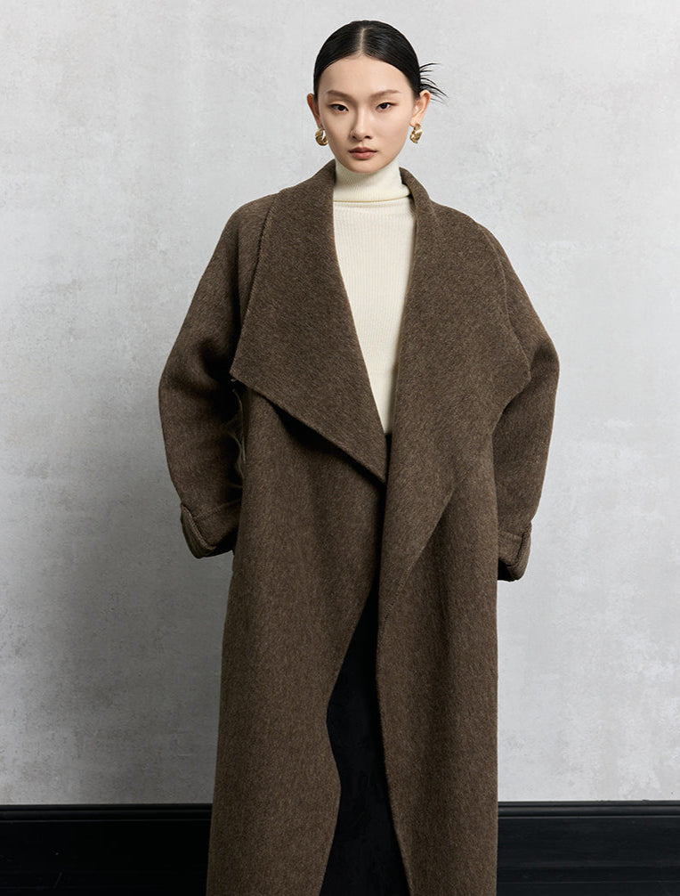HECO Winter Thickened Warm Lapel Double-sided Woolen Long Wool Coat - loyal.