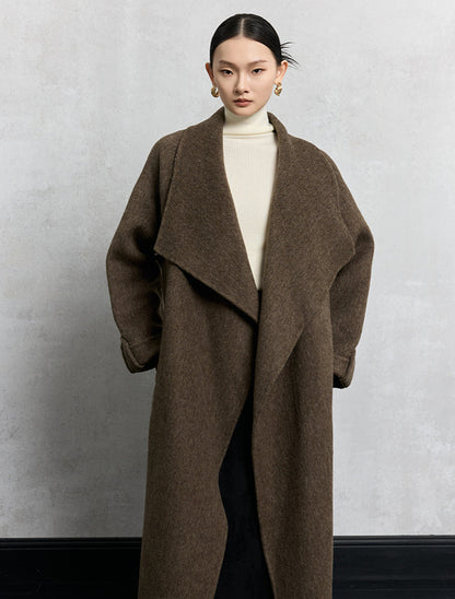HECO Winter Thickened Warm Lapel Double-sided Woolen Long Wool Coat - loyal.